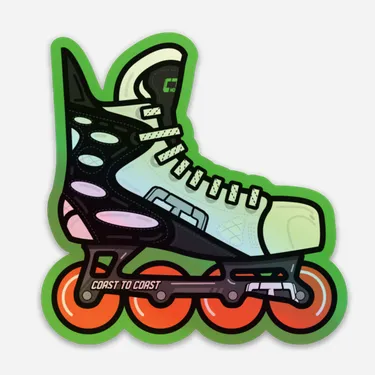 Holographic Retro Roller Hockey Skate Stickers by Tony Headrick