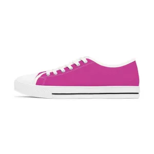 Hot Pink Best Ladies' Sneakers, Solid Hot Pink Color Women's Low Top Sneakers Tennis Shoes (US Size: 5.5-12)