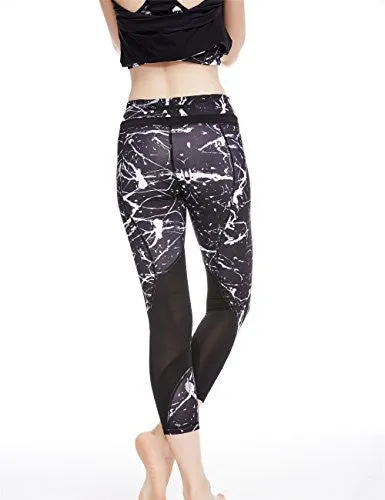 icyzone Women's Workout pants Activewear Running Leggings Yoga Capris Sports Tights