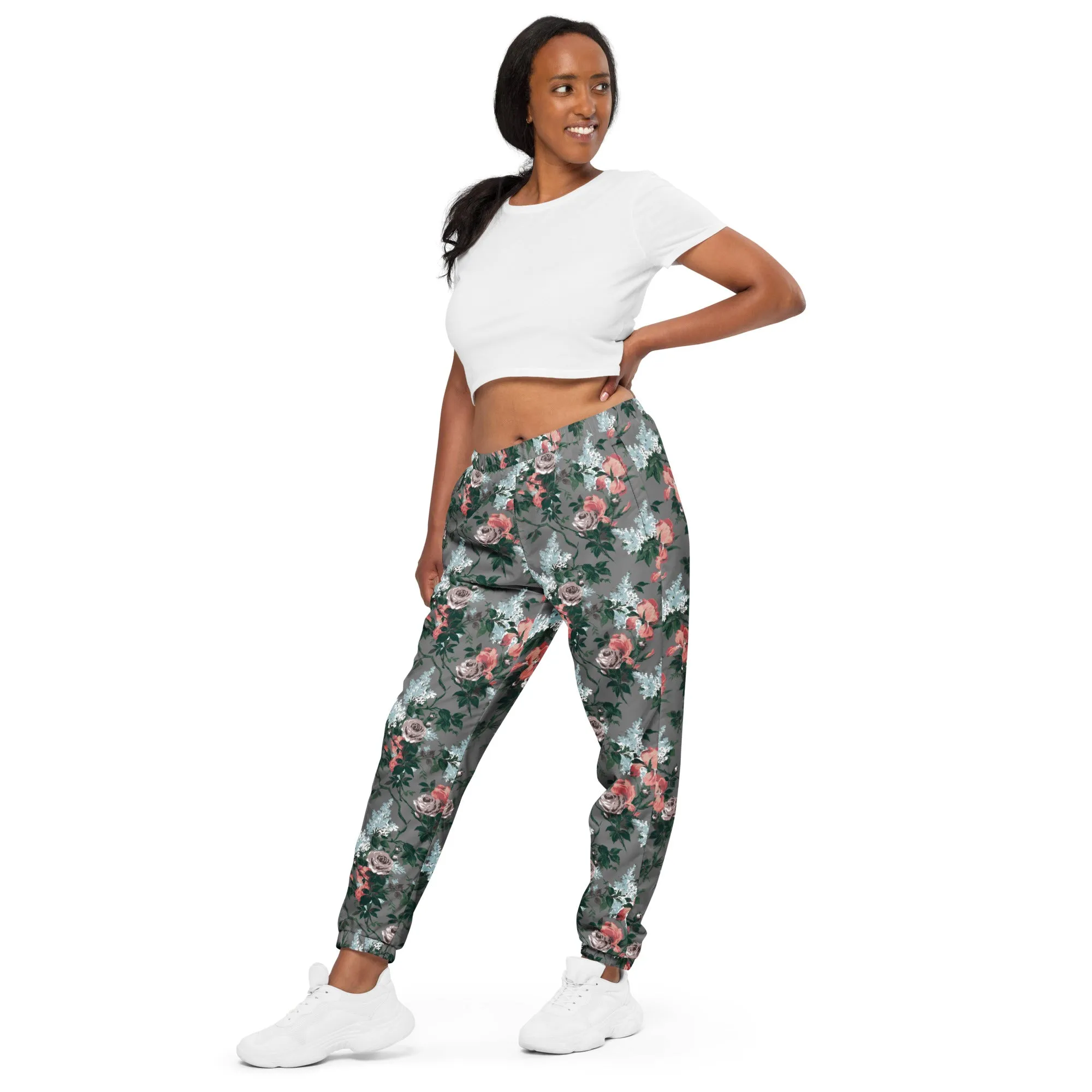 J'Adore Grey Bella Roses Joggers | Pinup Couture Relaxed