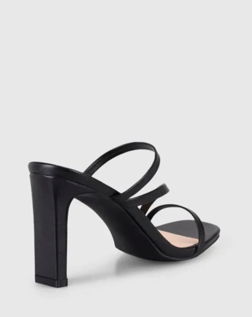 Kipper Block Mule Heels - Black Smooth