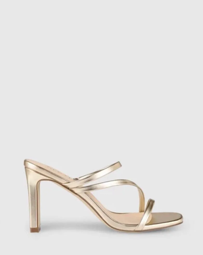 Kipper Block Mule Heels - Champagne Smooth