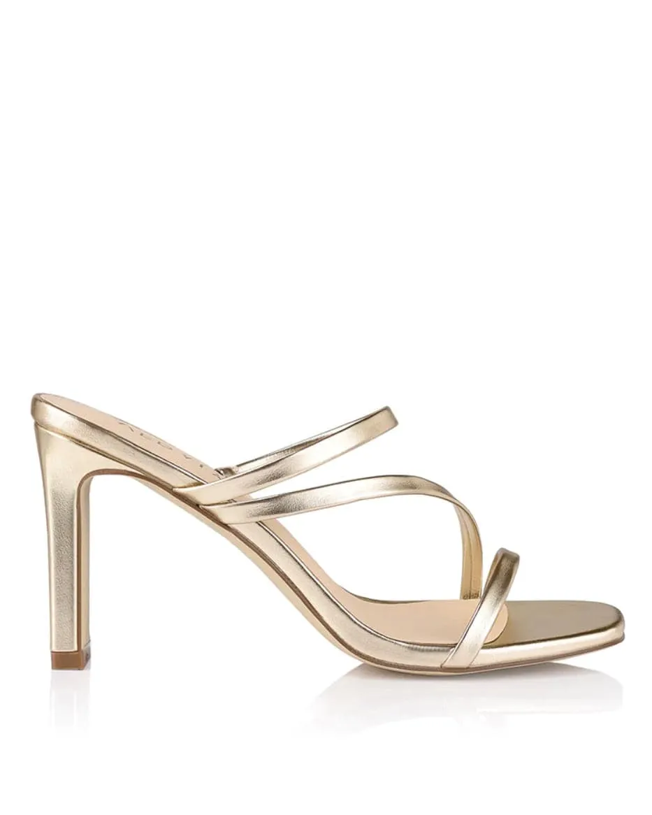 Kipper Block Mule Heels - Champagne Smooth