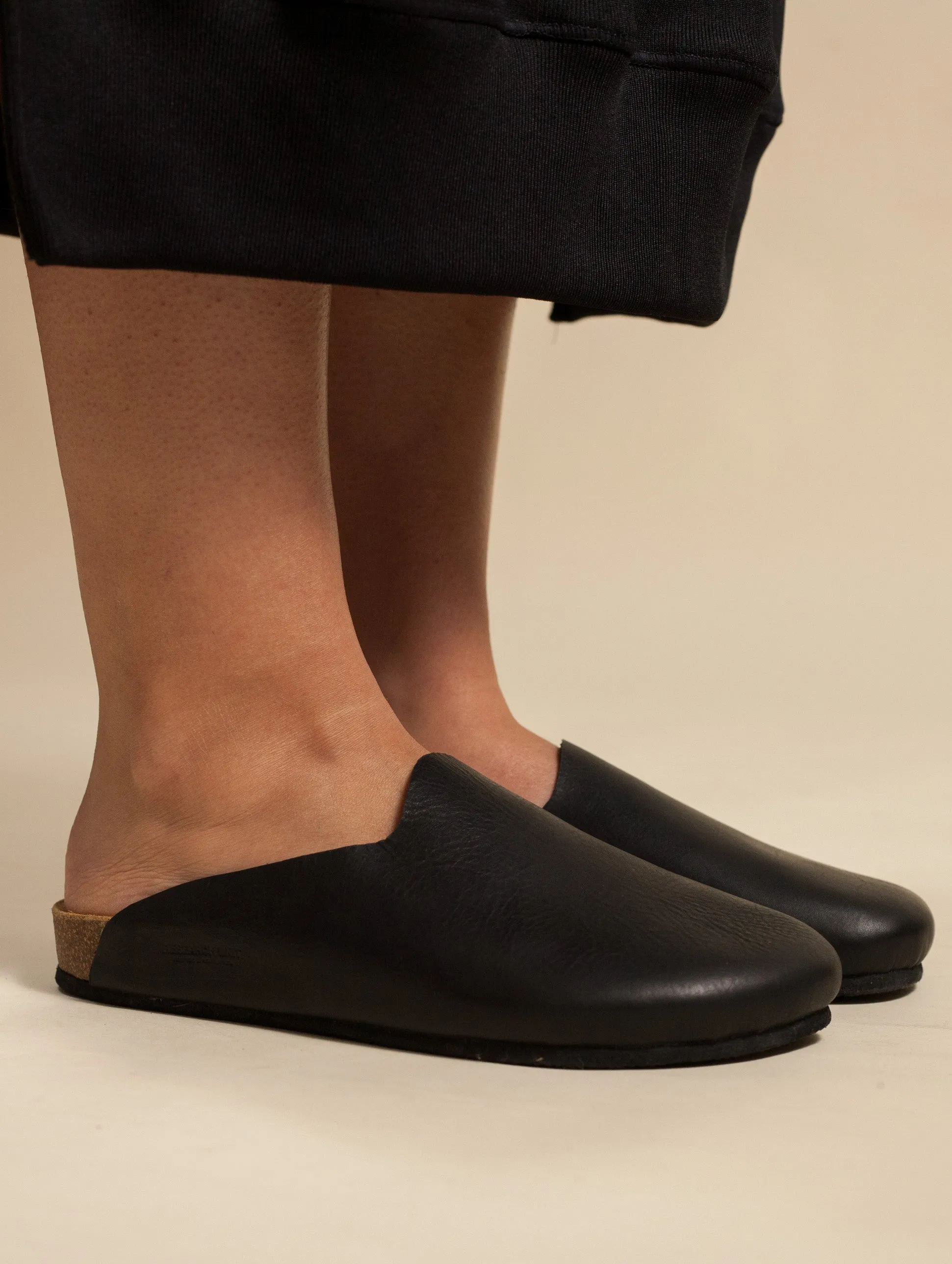 Leather Mule Slip-On (Black)