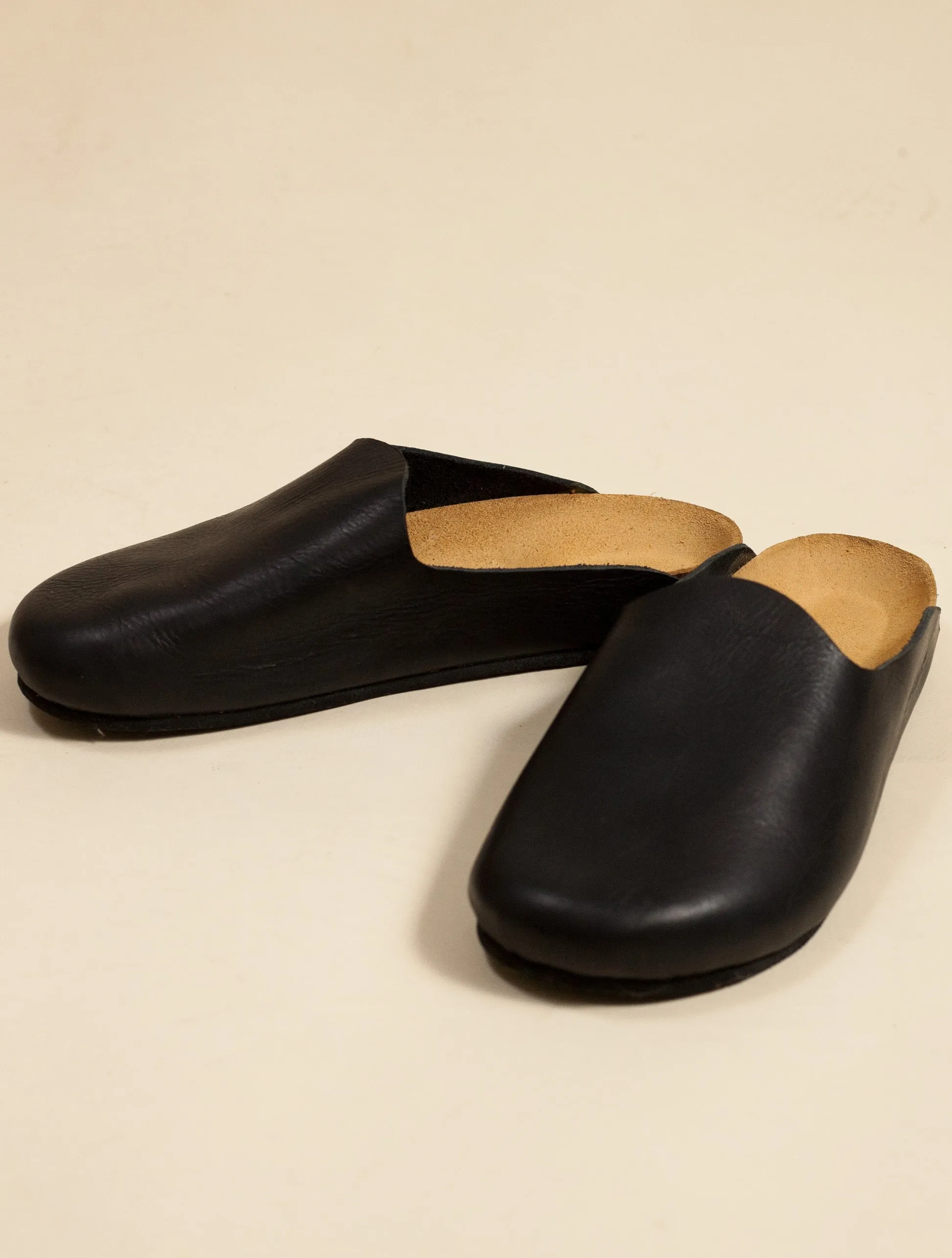 Leather Mule Slip-On (Black)