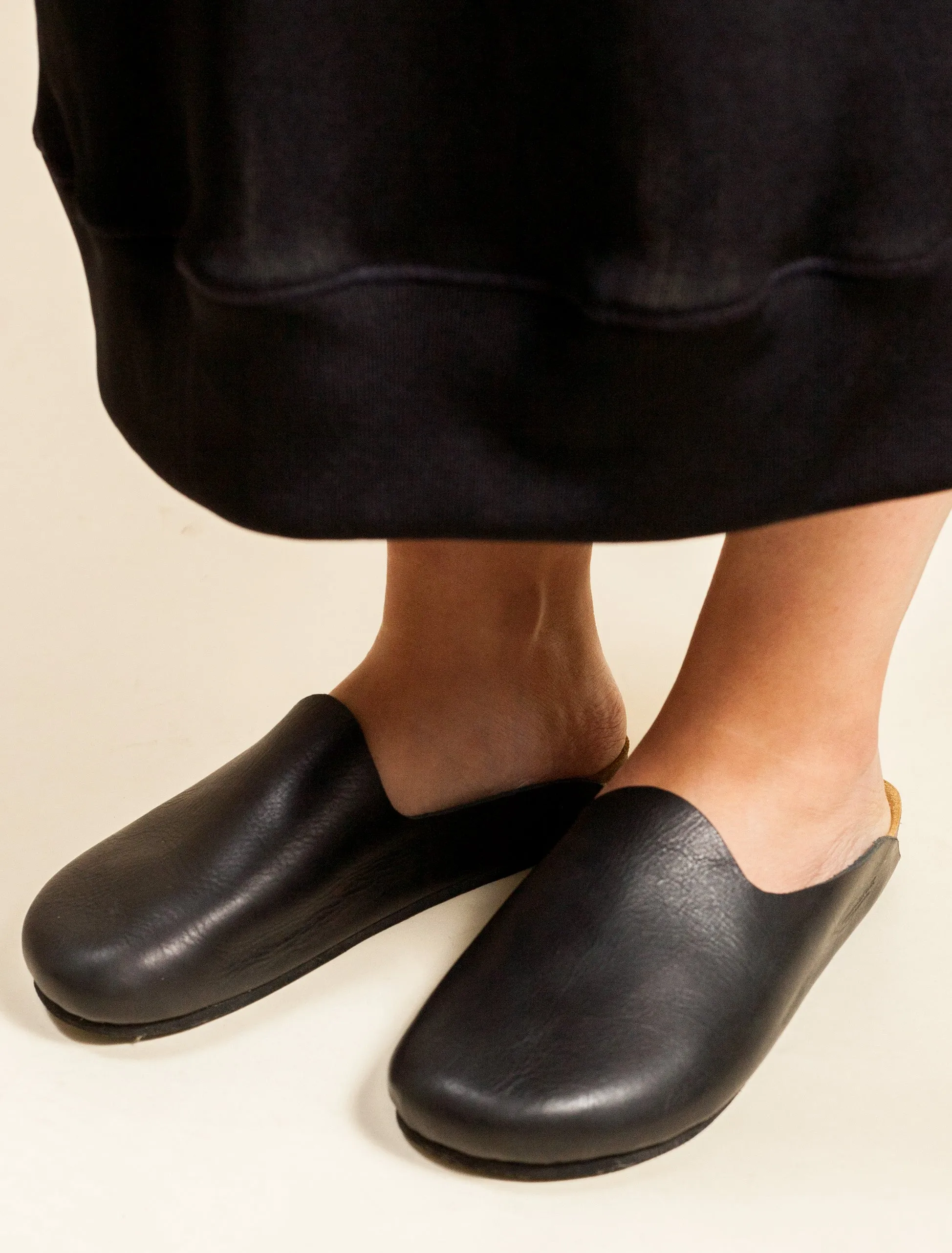 Leather Mule Slip-On (Black)