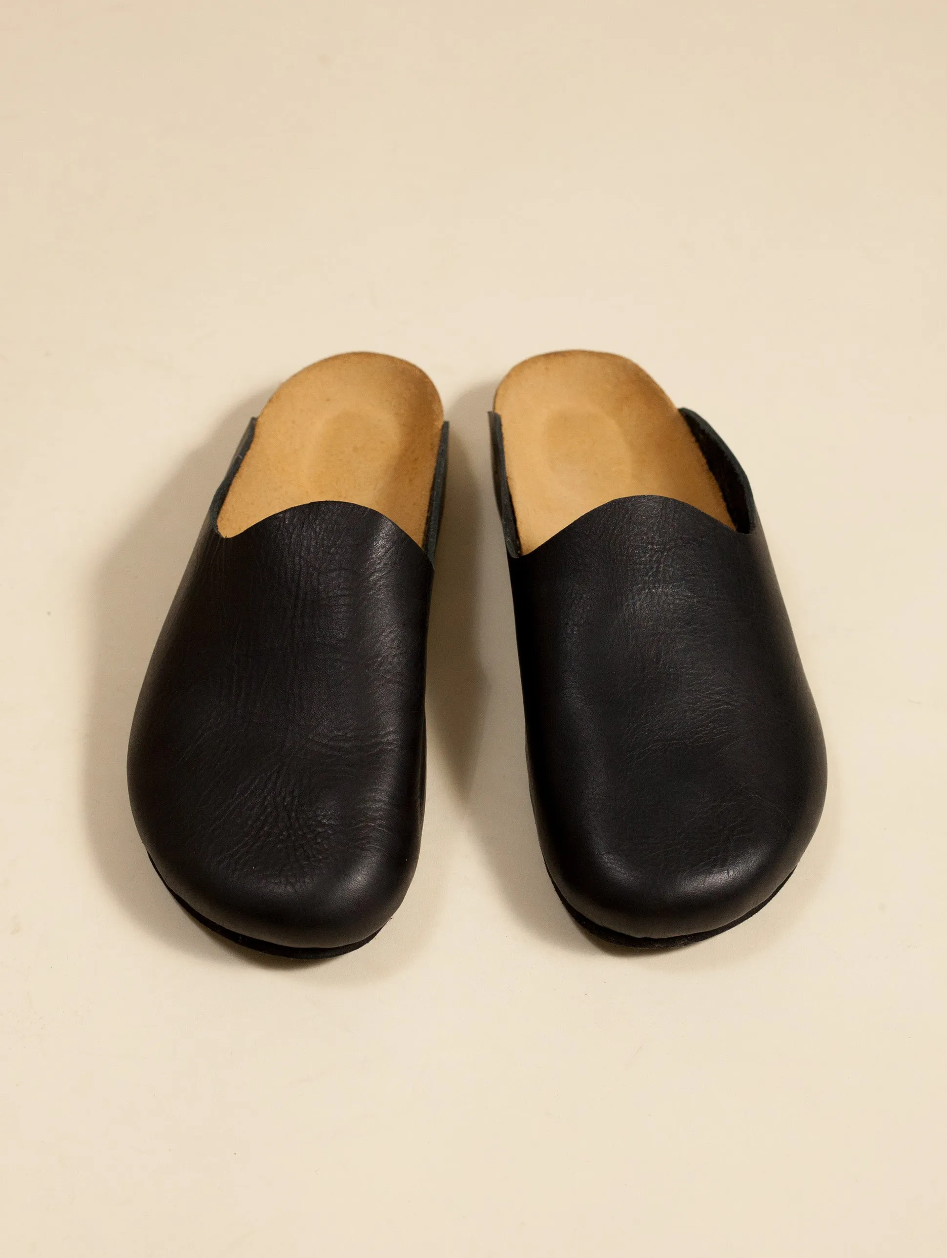 Leather Mule Slip-On (Black)