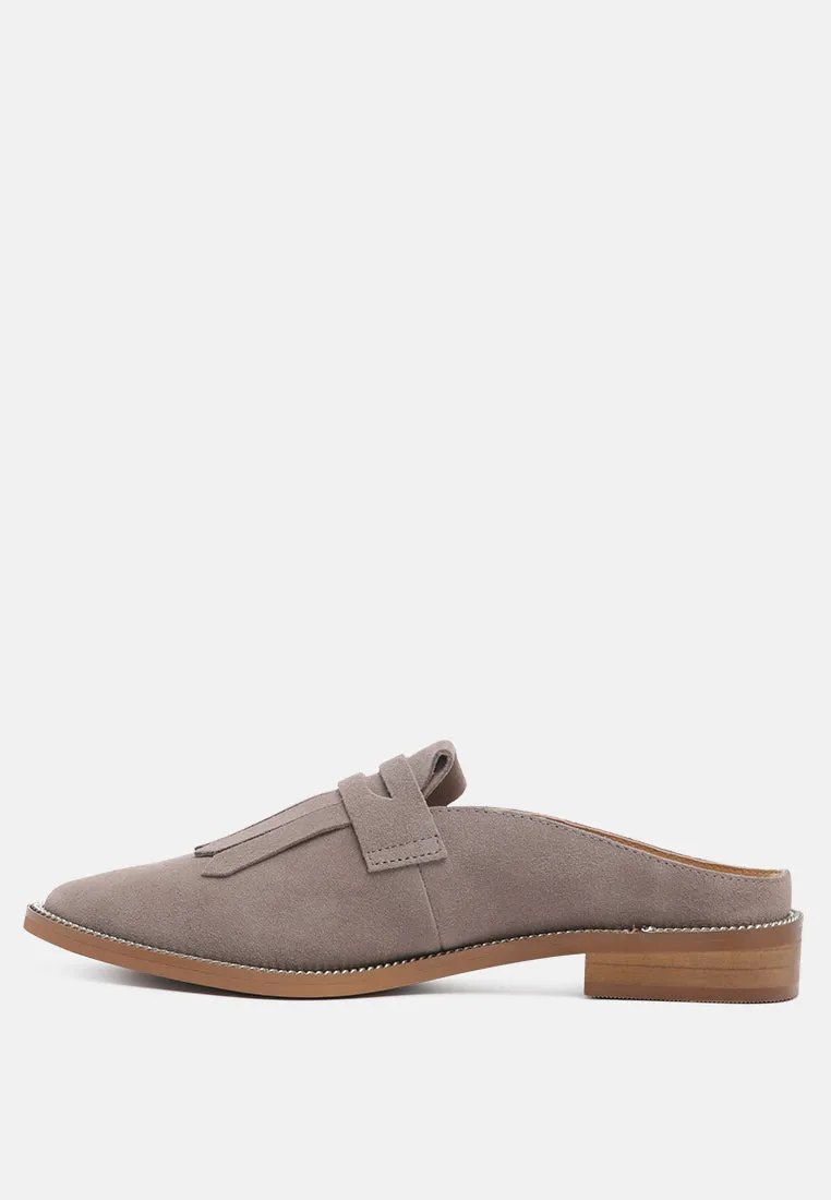 Lena Suede Walking Loafer Mules