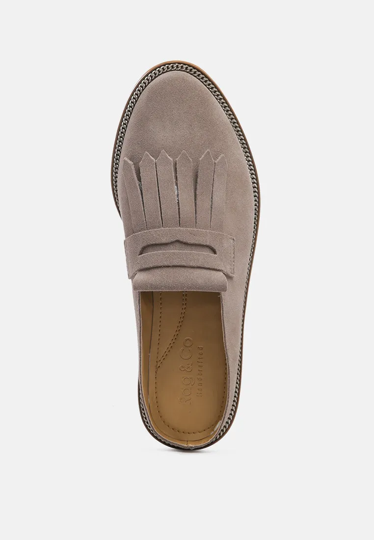 Lena Suede Walking Loafer Mules