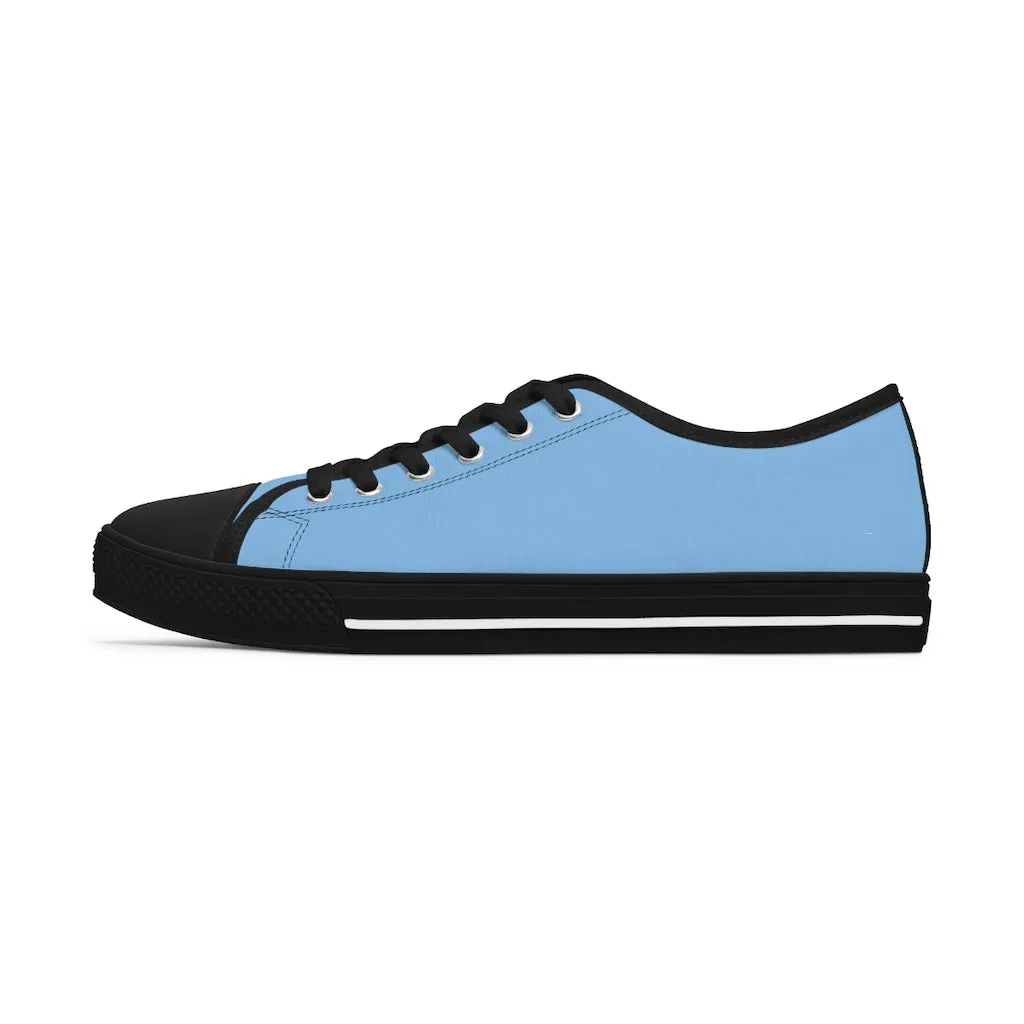 Light Blue Ladies' Sneakers, Solid Color Women's Low Top Sneakers Tennis Shoes (US Size: 5.5-12)