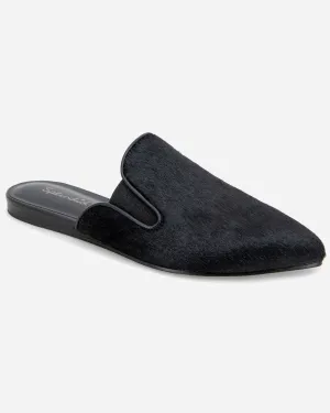 Liza Black Pony Hair Mule