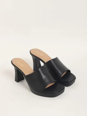 LUNA BLU Black Mule Sandals