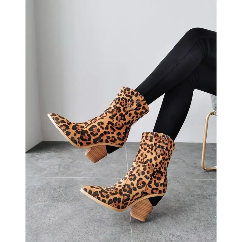 LuxePlus Solid Pattern Designer High Heel Ankle Boots