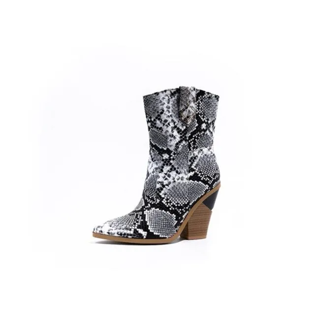 LuxePlus Solid Pattern Designer High Heel Ankle Boots