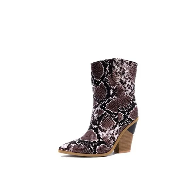 LuxePlus Solid Pattern Designer High Heel Ankle Boots