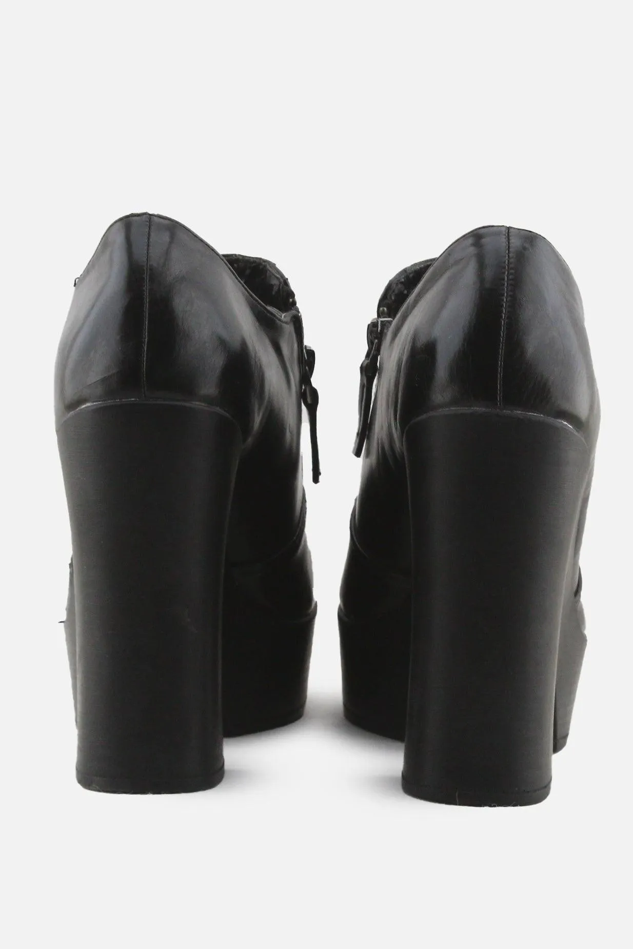 Melisa Zipper Block Heels Ankle Boots | 100% Synthetic Leather