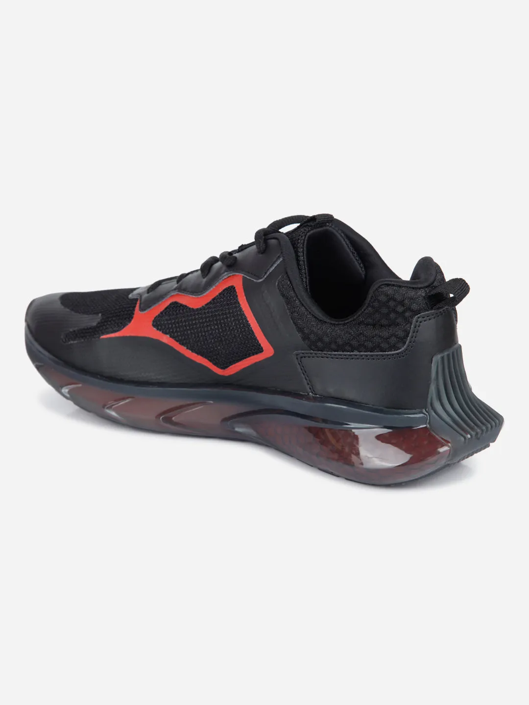 Men's Black Translucent Sole Sneaker (ID7515)