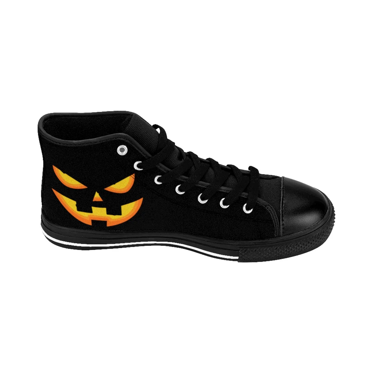 Men's Halloween Orange Creepy Pumpkin Face Men's High-Top Sneakers