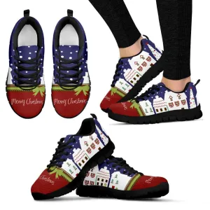 Merry Christmas Sneaker Womens| Christmas Themed Shoes Red Blue White