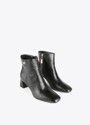 Metallic ankle boots