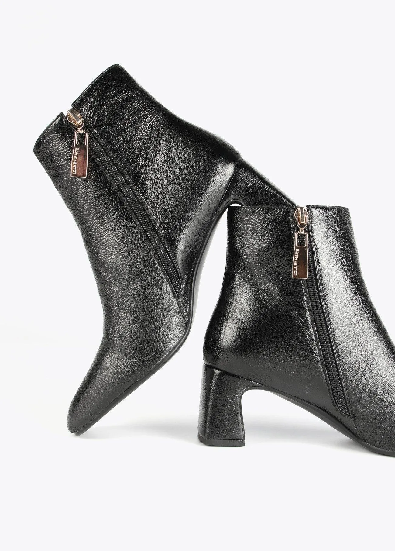 Metallic ankle boots