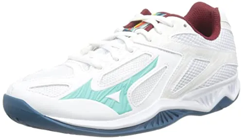 Mizuno Lightning Star Z6 JR Volleyball-Schuh, Wht/Turquoise/MBlue, 34 EU