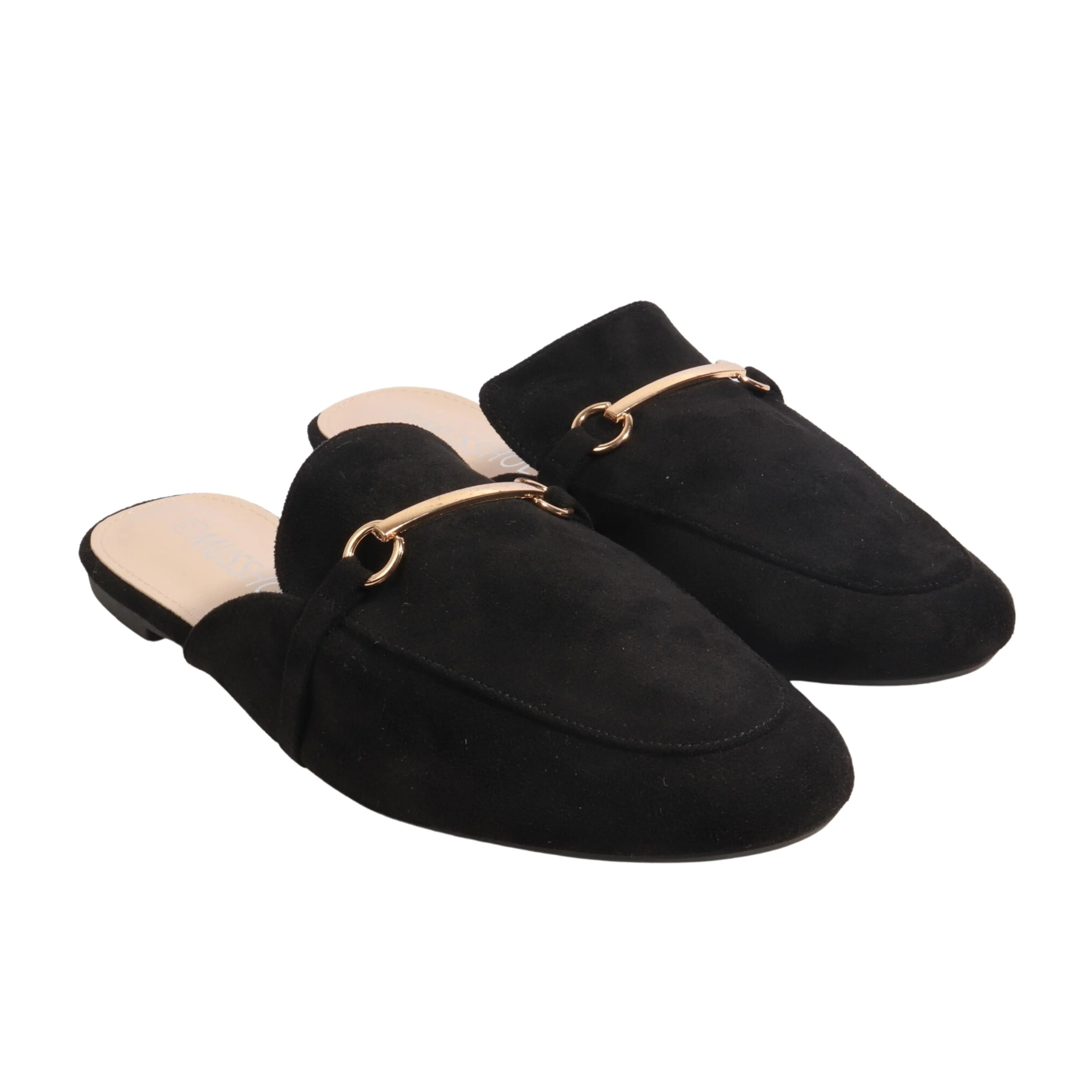 MUSSHOE - Round Toe Backless Flat Mules Slides Mules Shoes