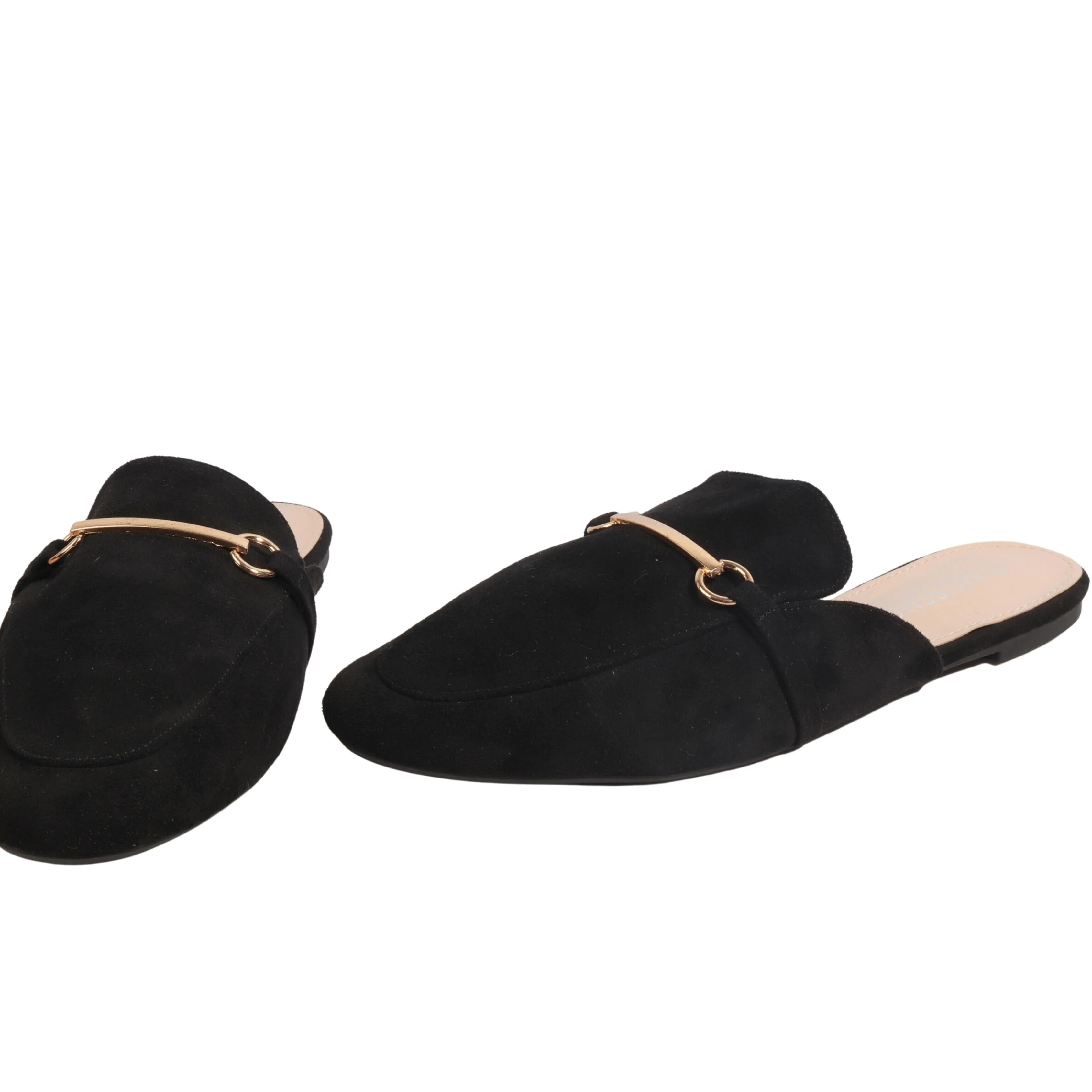 MUSSHOE - Round Toe Backless Flat Mules Slides Mules Shoes