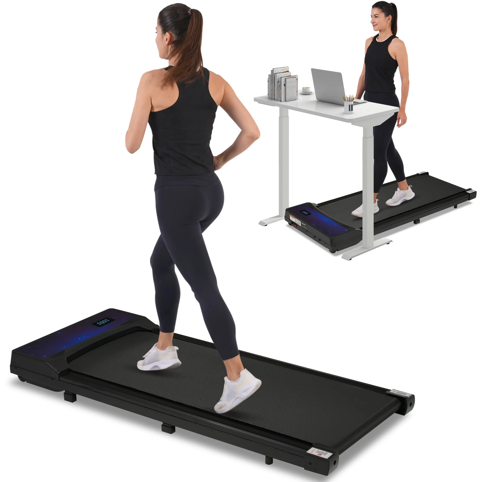 New 8.10 Walking Pad Under Home Desktop Treadmill -2.5HP Walking Treadmill 0.6-4MPH 300LBS Capacity Remote Control Battery