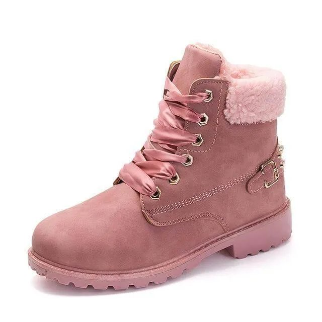 New British Style Lace Up Ankle Boots for Women