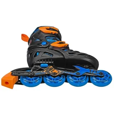 New - Roller Derby Tracer Adjustable Kids' Inline Skate - Black/Blue - M (2-5)