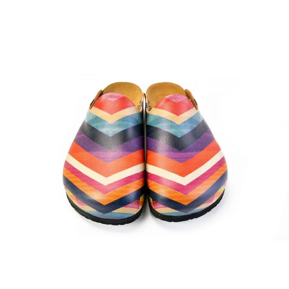 Orange & Pink Chevron Mule CAL1401