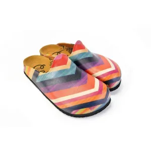 Orange & Pink Chevron Mule CAL1401