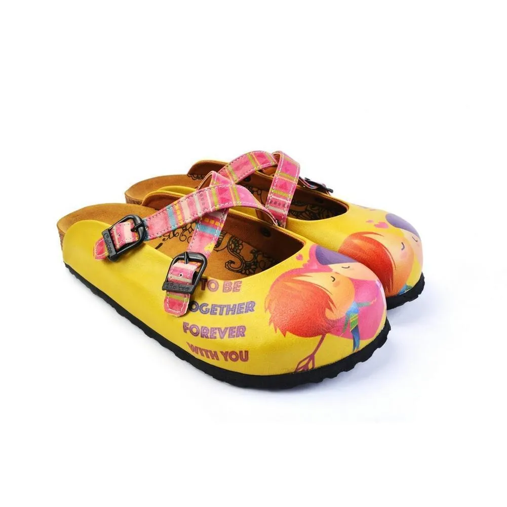 Orange & Pink Kiss Crisscross Mule WCAL170