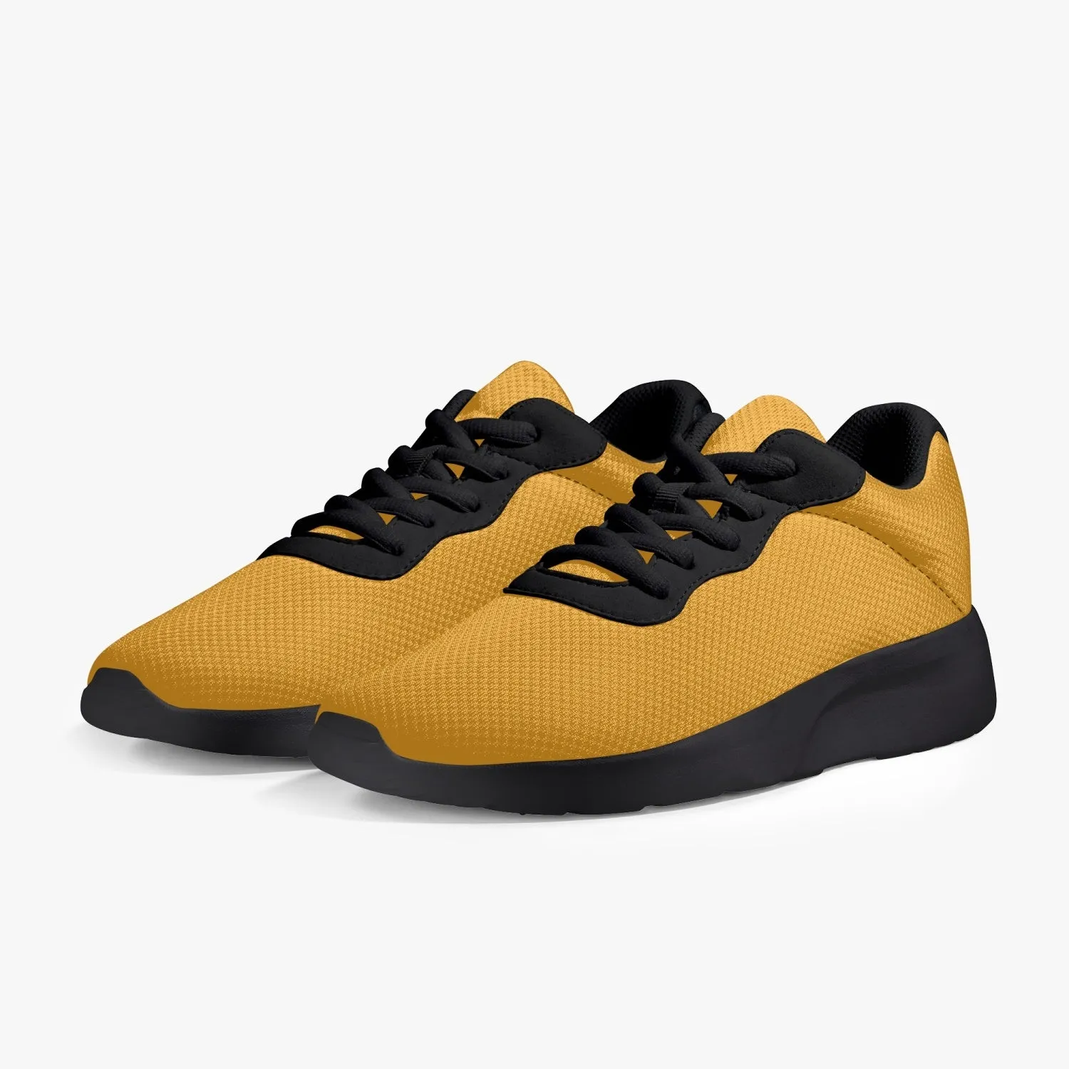 Orange Color Running Shoes, Soft Solid Orange Color Best Lifestyle Unisex Casual Designer Mesh Running Shoes With Black Soles