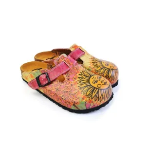 Pink & Yellow Sun Slip-On Mule CAL368