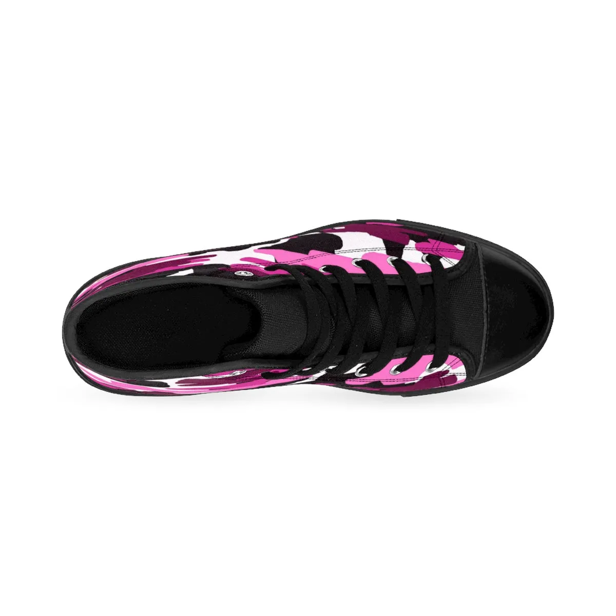 Pink Purple Camo Men's Sneakers, Camouflage Army Military Print Men's High-top Sneakers Tennis Shoes