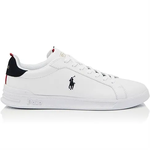 Polo Ralph Lauren - Heritage Court II Sneakers - White with Red, White, Navy Stripe, Blue Polo Pony