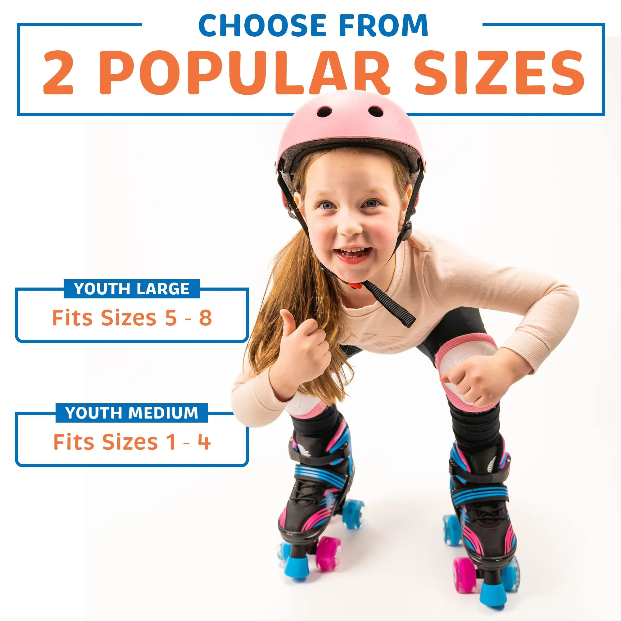 Quad Skates, Inline Skates Combo | Adjustable | Kids, Youth