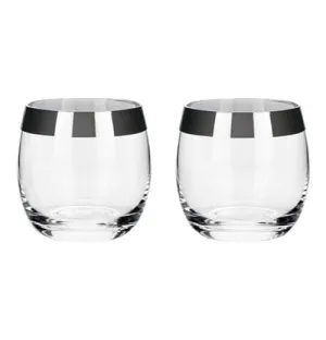 "Irving Chrome-Rimmed Crystal" Tumblers (Set of 2)