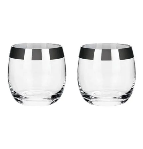 "Irving Chrome-Rimmed Crystal" Tumblers (Set of 2)