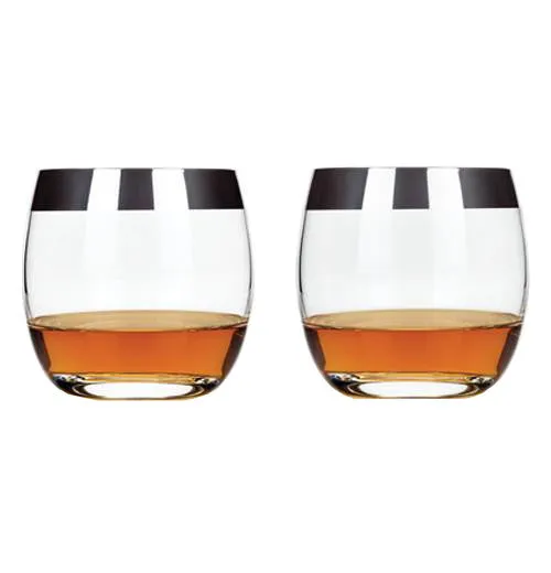 "Irving Chrome-Rimmed Crystal" Tumblers (Set of 2)