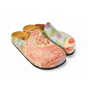 Red Abstract Paisley Mule CAL1405