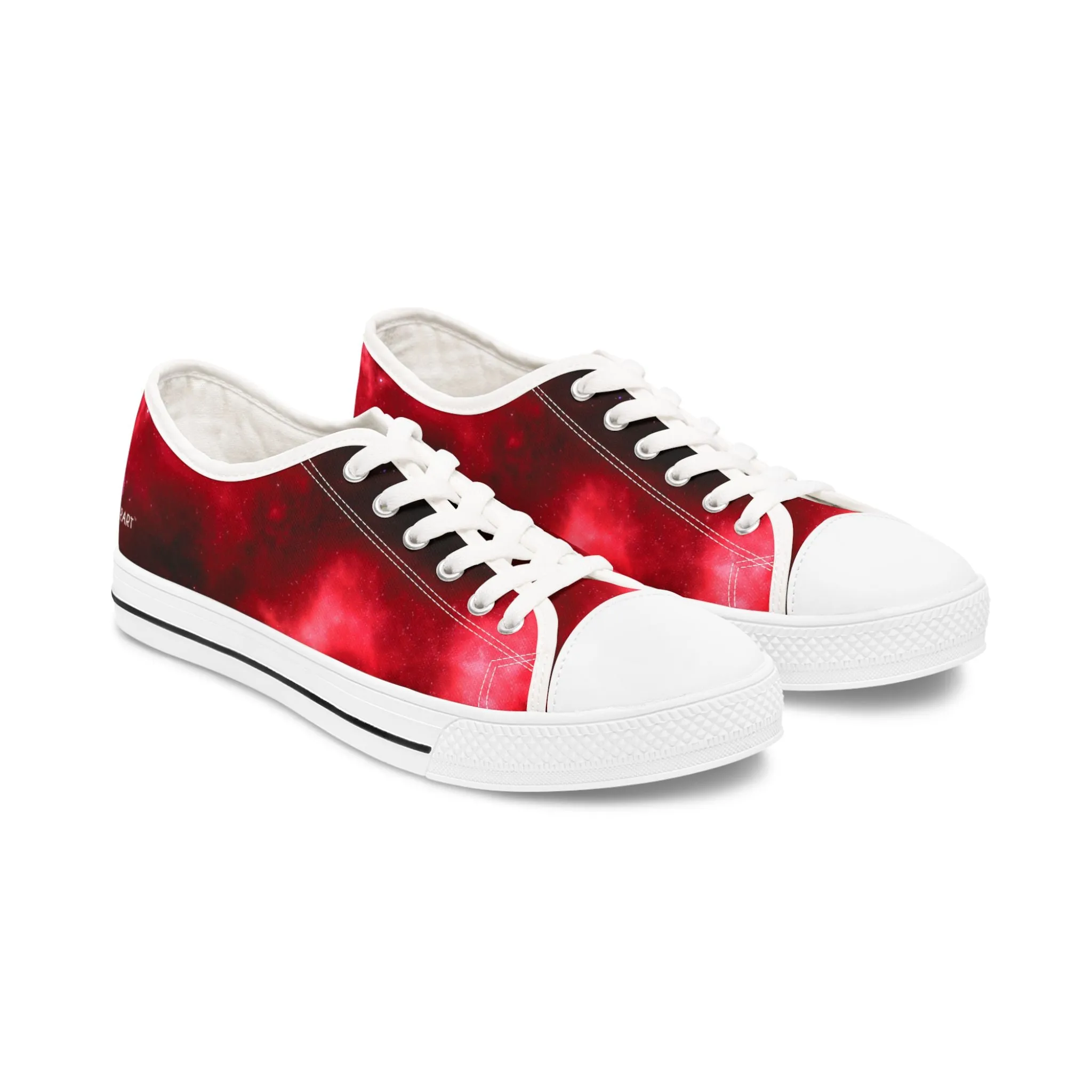 Red Galaxy Space Women's Sneakers, Galaxy Print Best Women's Low Top Canvas Sneakers (US Size: 5.5-12)