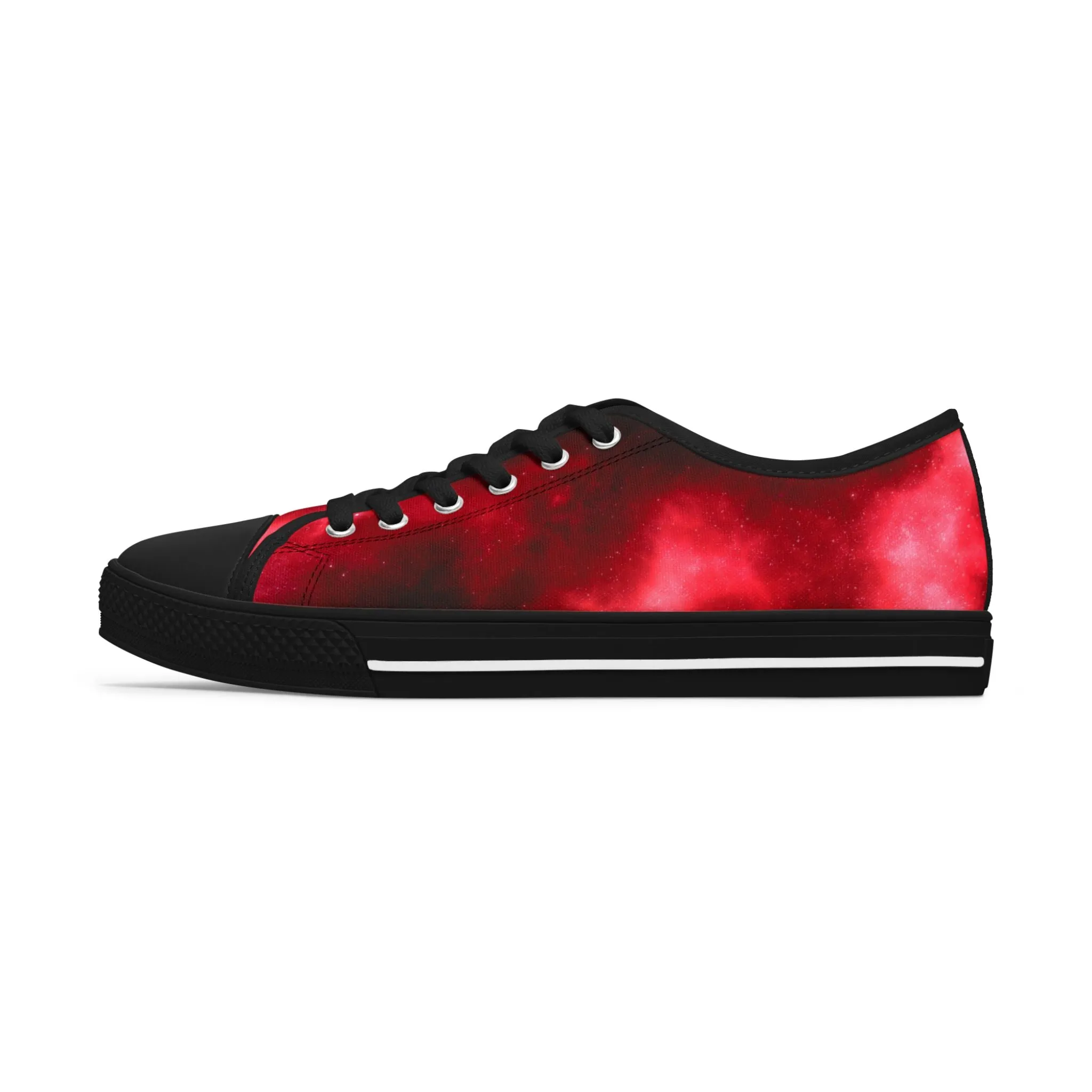 Red Galaxy Space Women's Sneakers, Galaxy Print Best Women's Low Top Canvas Sneakers (US Size: 5.5-12)