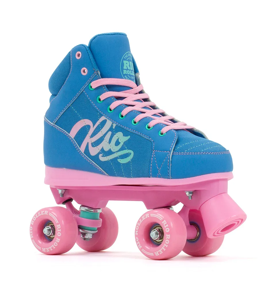 Rio Roller Lumina Quad Roller Skates - Blue & Pink