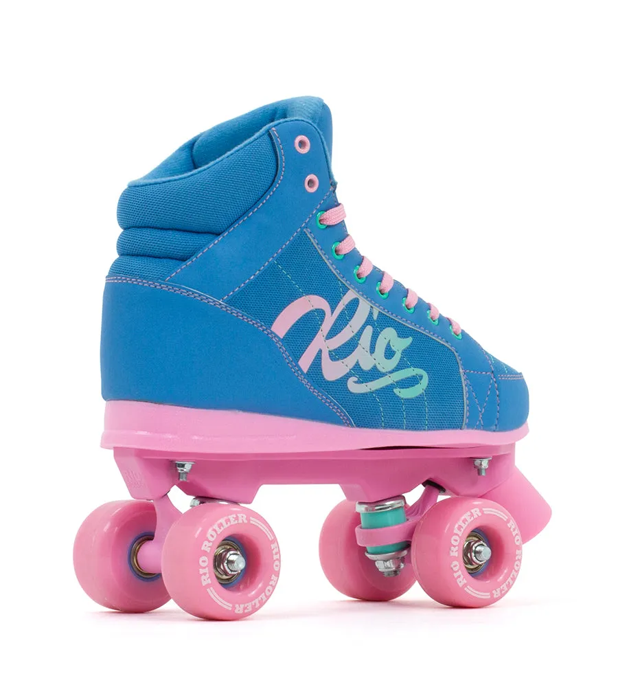 Rio Roller Lumina Quad Roller Skates - Blue & Pink