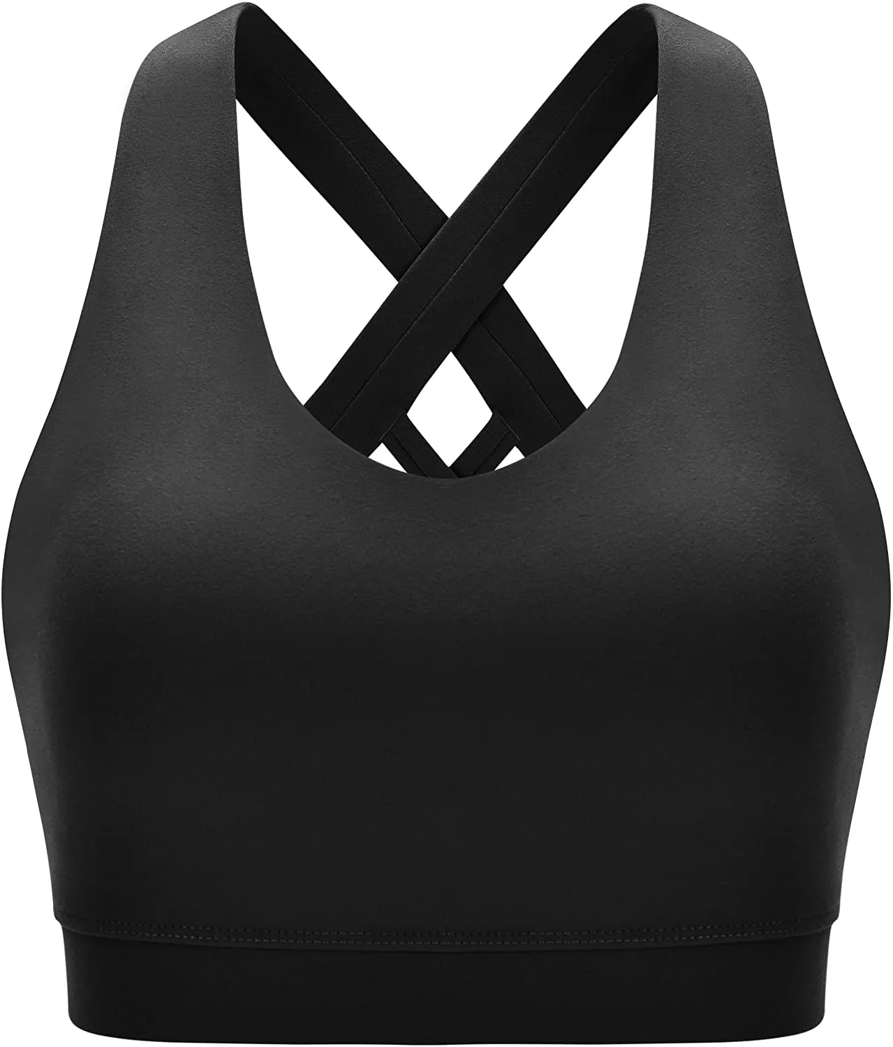 RUNNING GIRL Sports Bra for Women, Criss-Cross Back Padded Strappy Sports Bras Medium Support Yoga Bra with Removable Cups