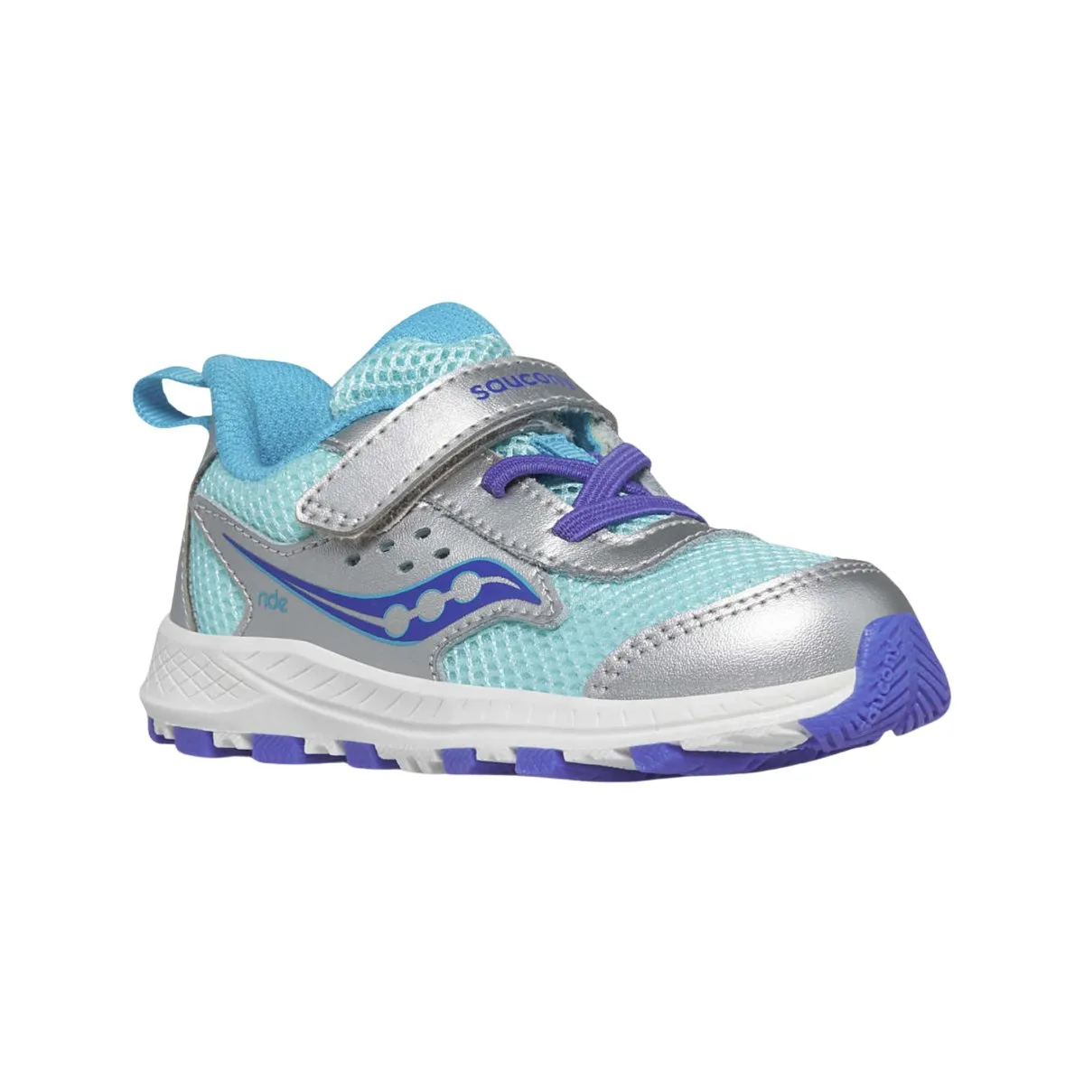 Saucony Toddler's Ride 10 Jr Silver/Turquoise