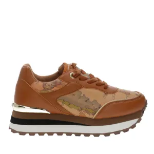 Scarpe Donna 1A Classe Alviero Martini Sneakers Running colore Cognac e Geo Beige 1690